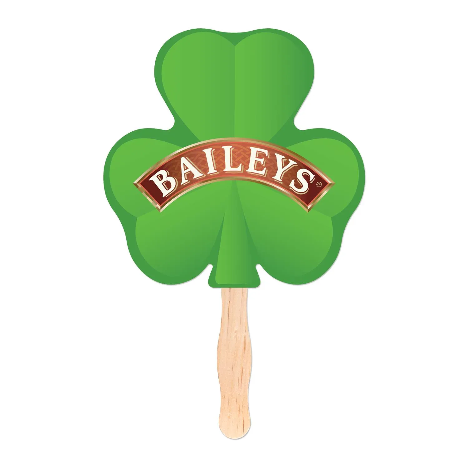 Custom Hand Fan Shamrock Shape Full Color Print Paper