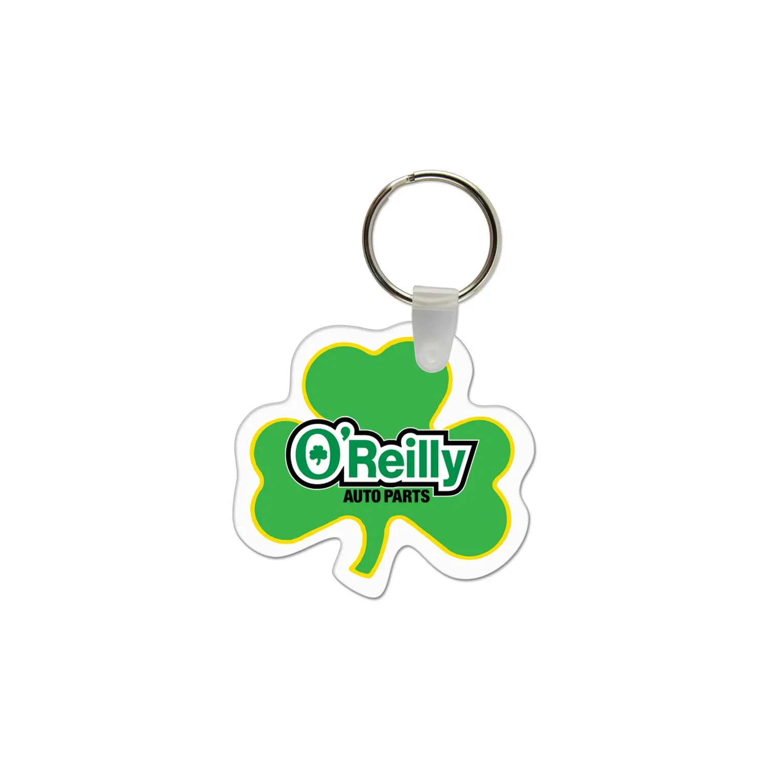 Custom Keychains Shamrock Shape Vinyl USA Made Split Ring
