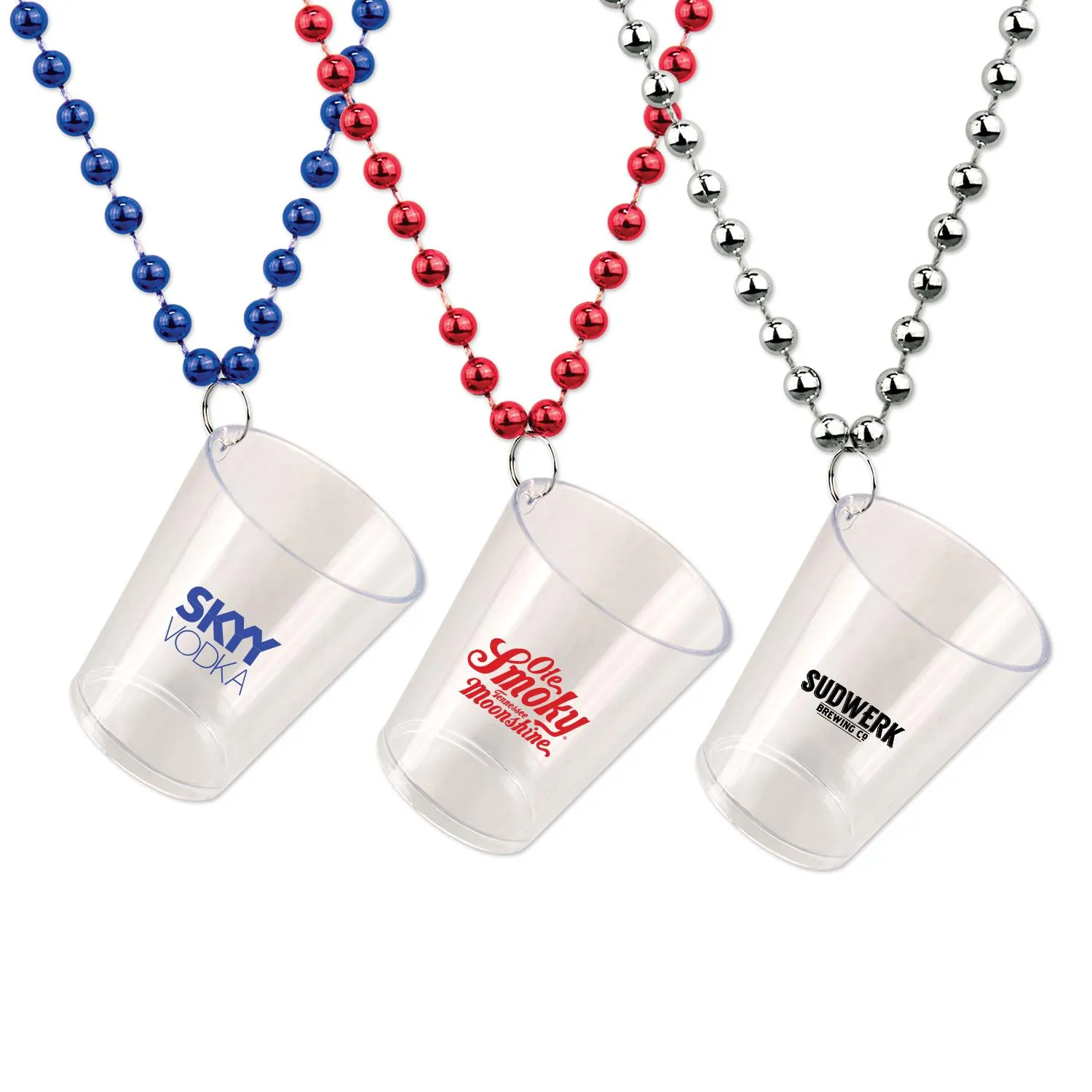 Shot Glass Beads Necklace Party Celebration - 2 oz 33 in