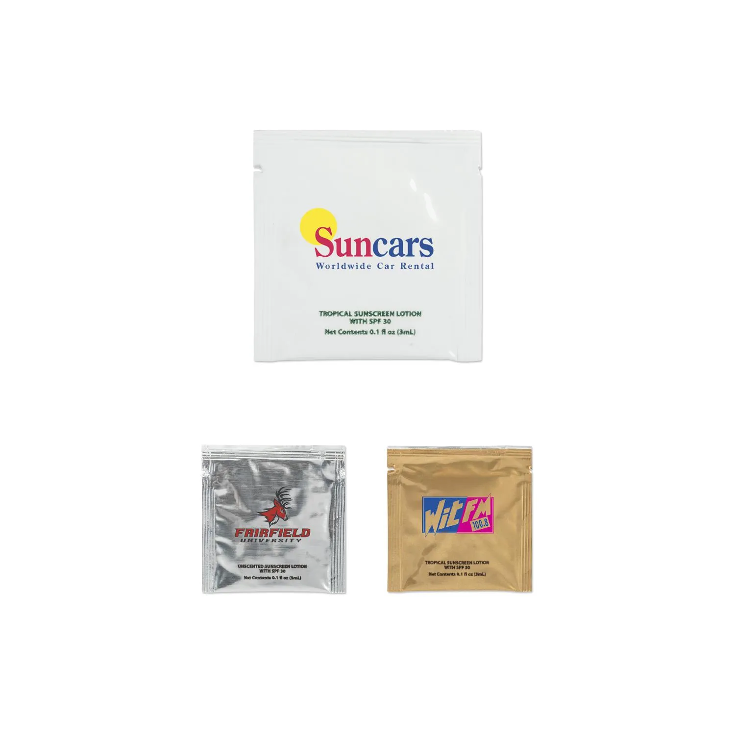 Sunscreen Packets Small Water Resistant Unscented