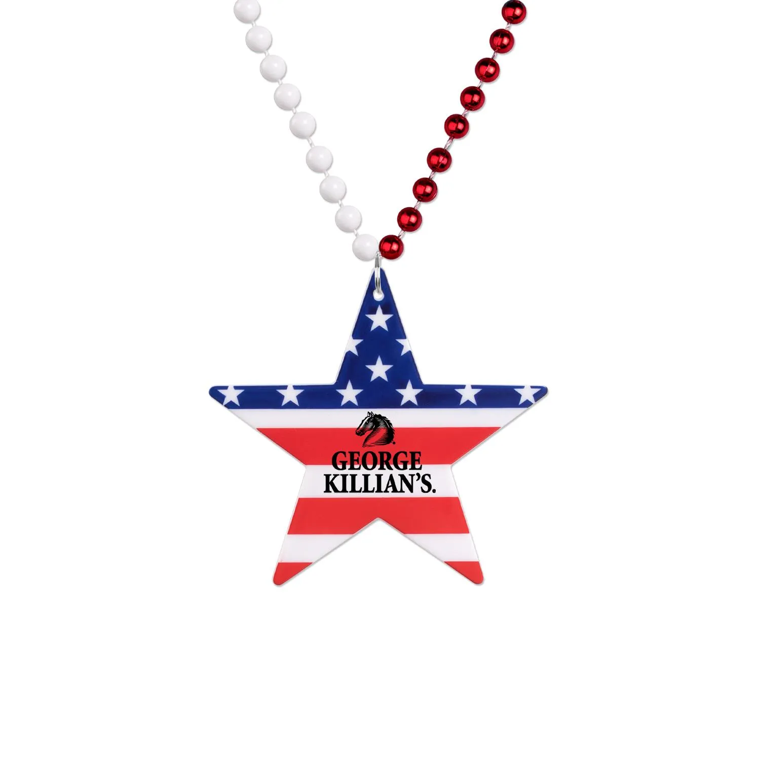Medallion Beads Star Patriotic Red White Blue