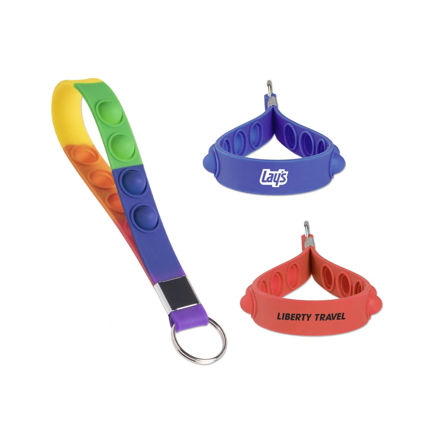 Custom Keychain Stress Pop Silicone Fidget Tag