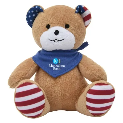 Patriotic Plush Bear with Customizable Clothing - 6 in - product view 7