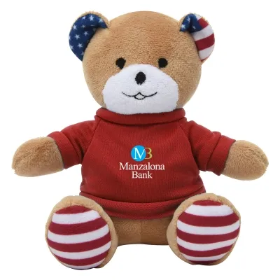 Patriotic Plush Bear with Customizable Clothing - 6 in - product view 13