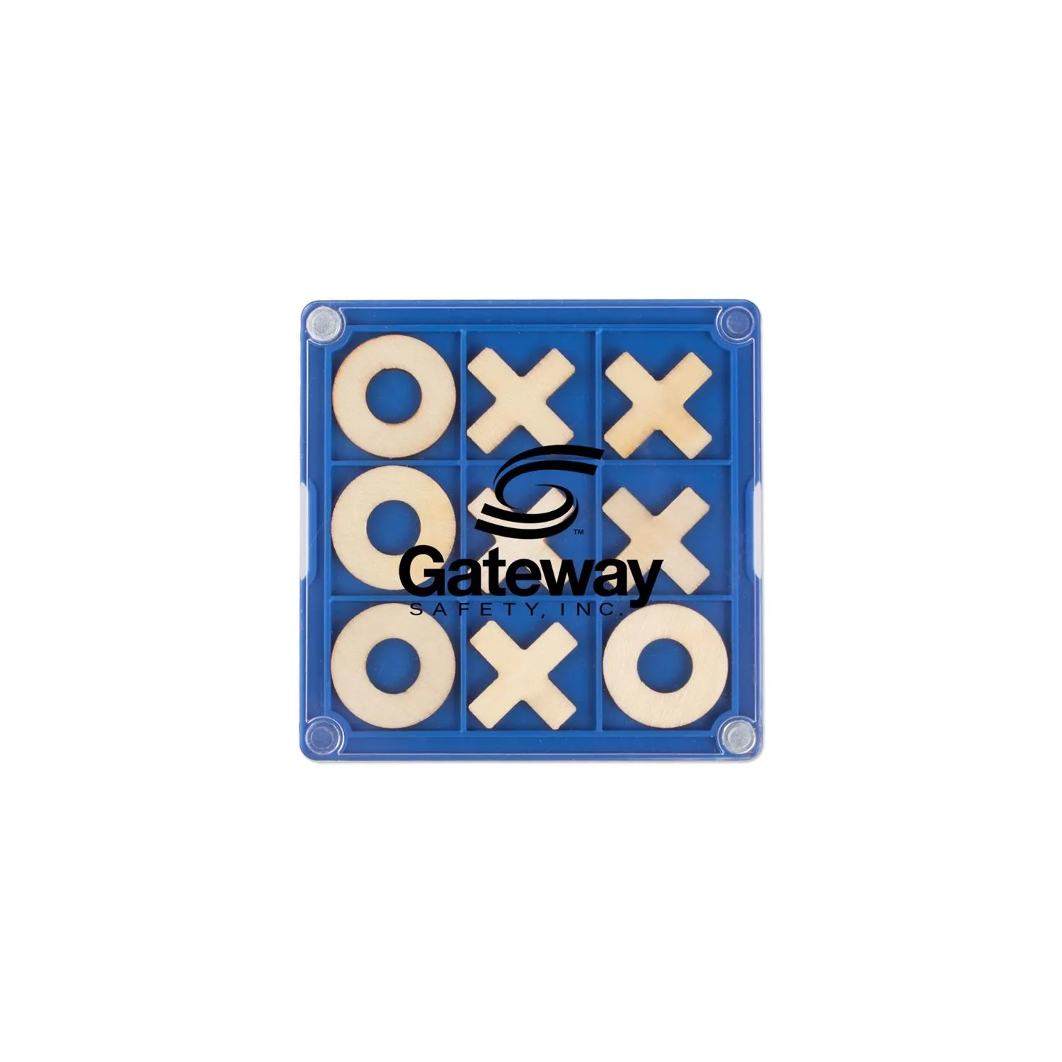 Tic Tac Toe Game Plastic Wooden Pieces Felt Backing - product view 2