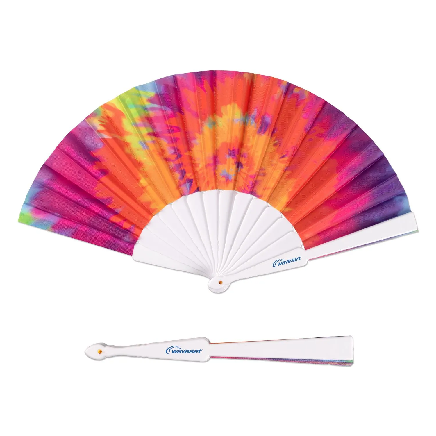 Custom Hand Fan Tie Dye Foldable Cooling Promotional