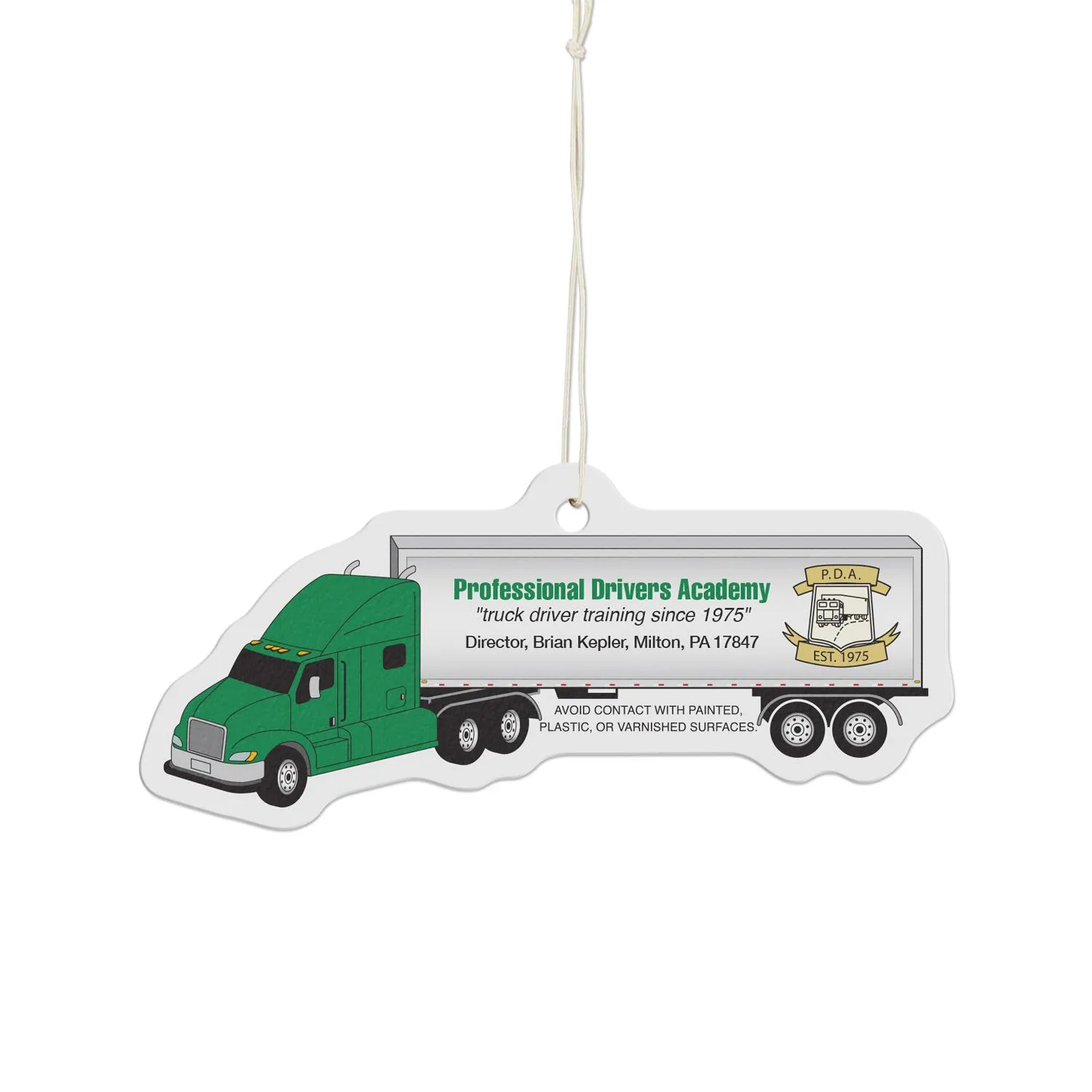 Tractor Trailer Air Freshener Custom Shape - 4 x 3 in