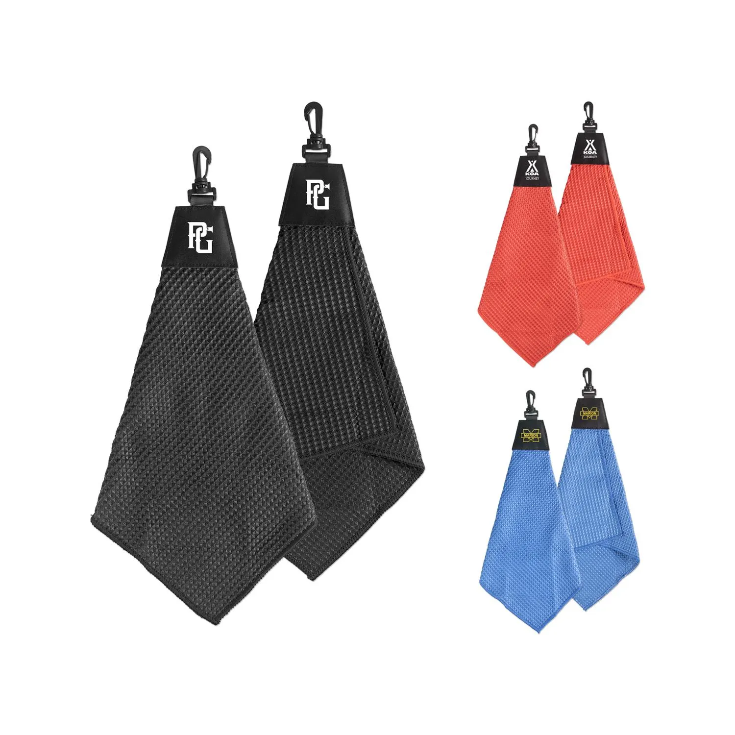 Tri-Fold Waffle Towel with Clip - product view 1