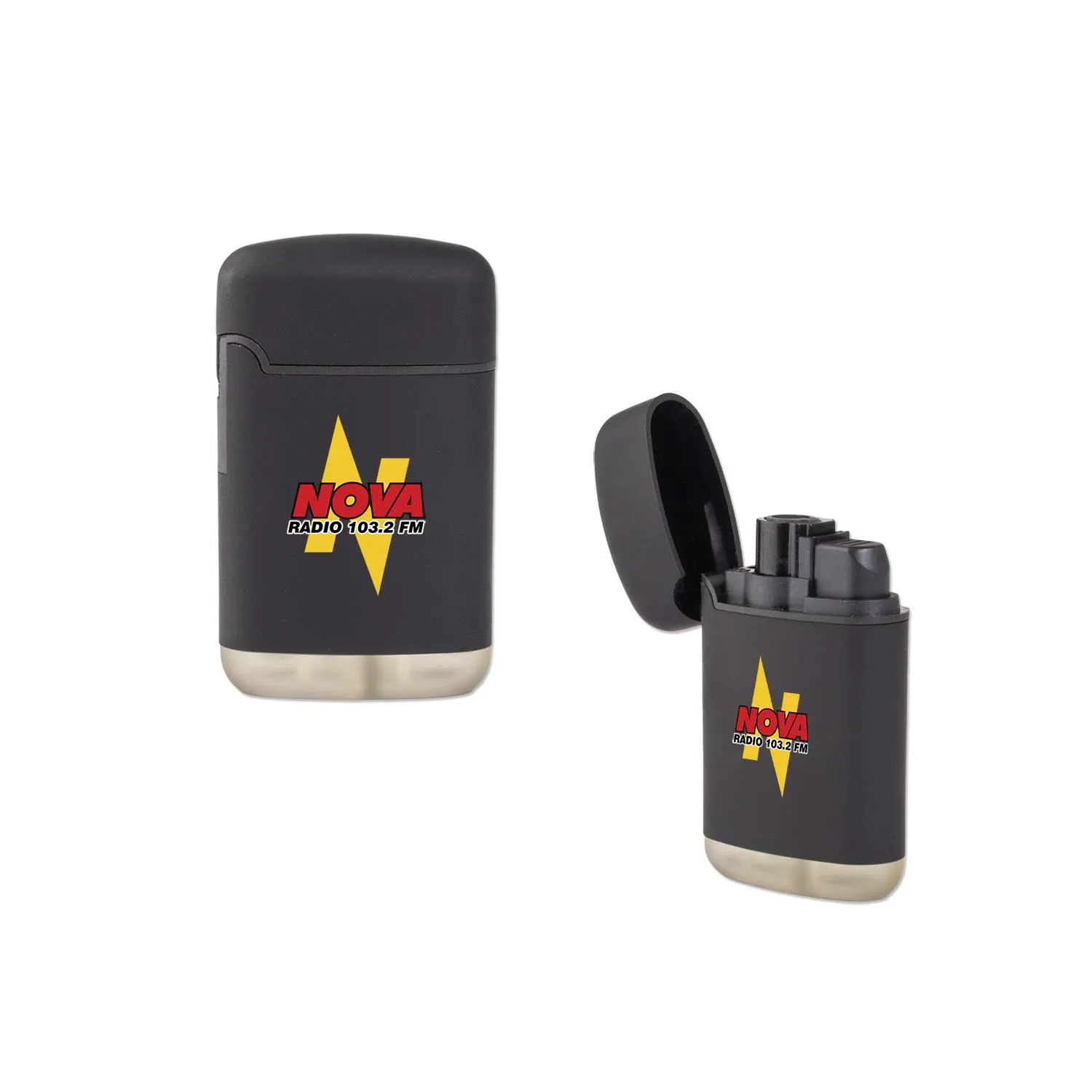 Jet Torch Lighter Flameless Matte Black Rubberized