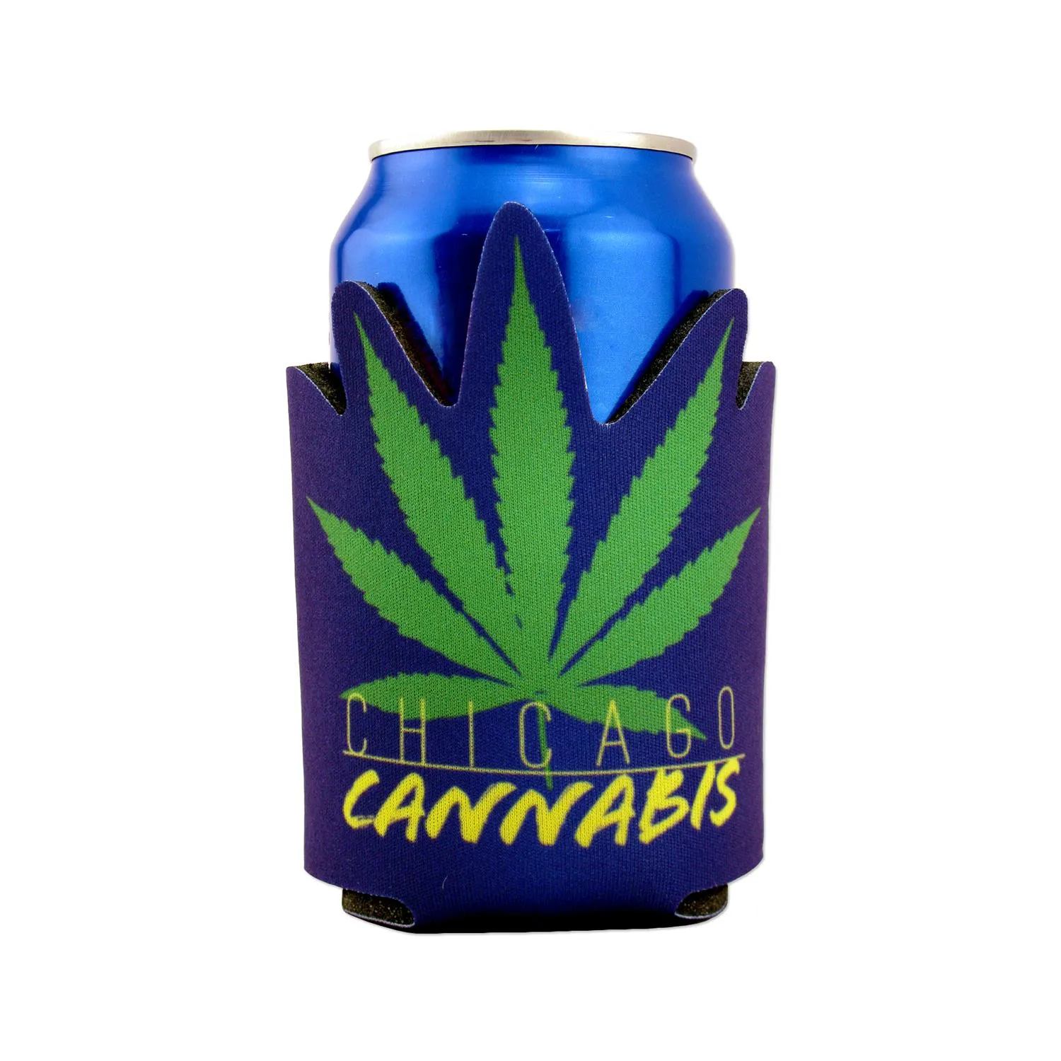 Cannabis Shaped Koozie Dye Sub Full Color USA Made