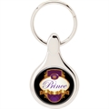 Round Keyring Chrome Finish Full Color Dome Vinyl - 1.31 in