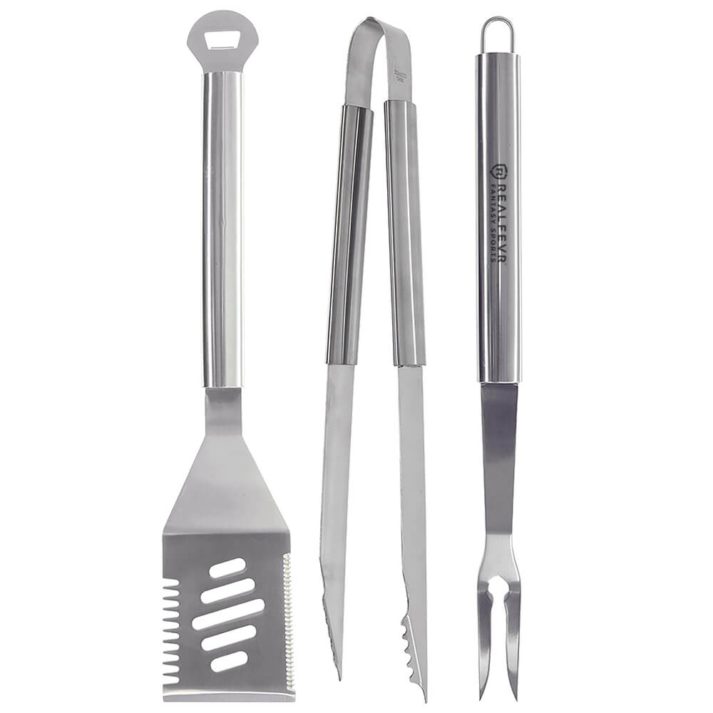 Grilling Tool Set 3 Piece Stainless Steel BBQ Kit