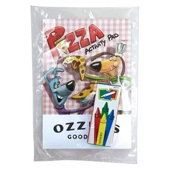 Pizza Activity Pad with Crayons FSC Certified - 16 Pages