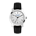 Watch Polished Silver Crocodile Leatherette Men's - 38mm