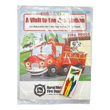 Fire Station Visit Coloring Book with Crayons FSC