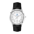 Dress Watch Steel Silver Case Leather Strap - 43mm