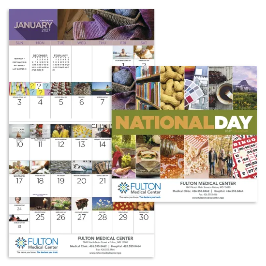 National Day Calendar Stapled FSC Paper Special Events - 19 x 11 in