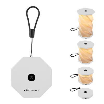 Mini Folding Lamp Collapsible Paper Shade - 3 in Closed - product view 1