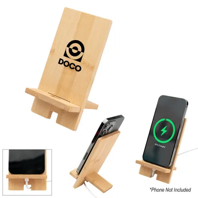 Phone Stand Bamboo Charging Slot - 3 x 5.5 in