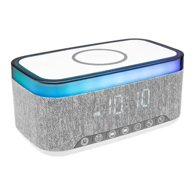 Clock Speaker Wireless Charger LED Light-Up - 7 x 4 in - product view 2