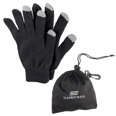 Touch Screen Gloves In Pouch - promotional product with custom logo