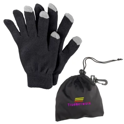 Touch Screen Gloves with Drawstring Pouch (One Size) - product view 4