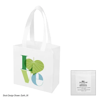 Custom Tote Bag rPET Non-Woven Recycled - 9 x 9 in