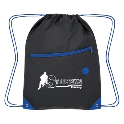 Drawstring Bag 210D Polyester Color Pop Design - 13.5 x 17.75 in