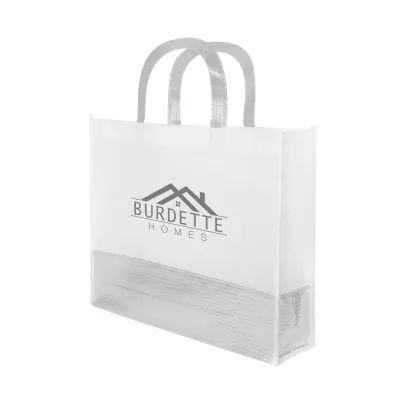 Tote Bag Non-Woven Metallic Accent Polypropylene - 15 x 12 in
