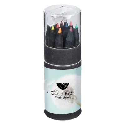 Colored Pencil Set in Tube with Sharpener - 12 Piece