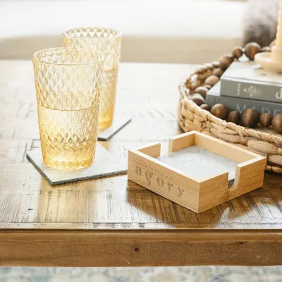 Coaster Set Bamboo with Recycled Felt - 4 Piece - product view 4