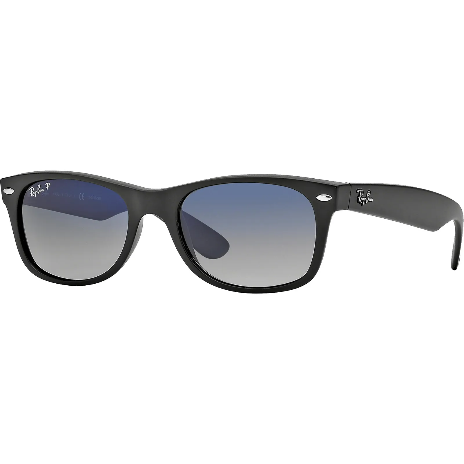 Ray-Ban New Wayfarer Polarized Sunglasses Matte Black - 7 x 5 in