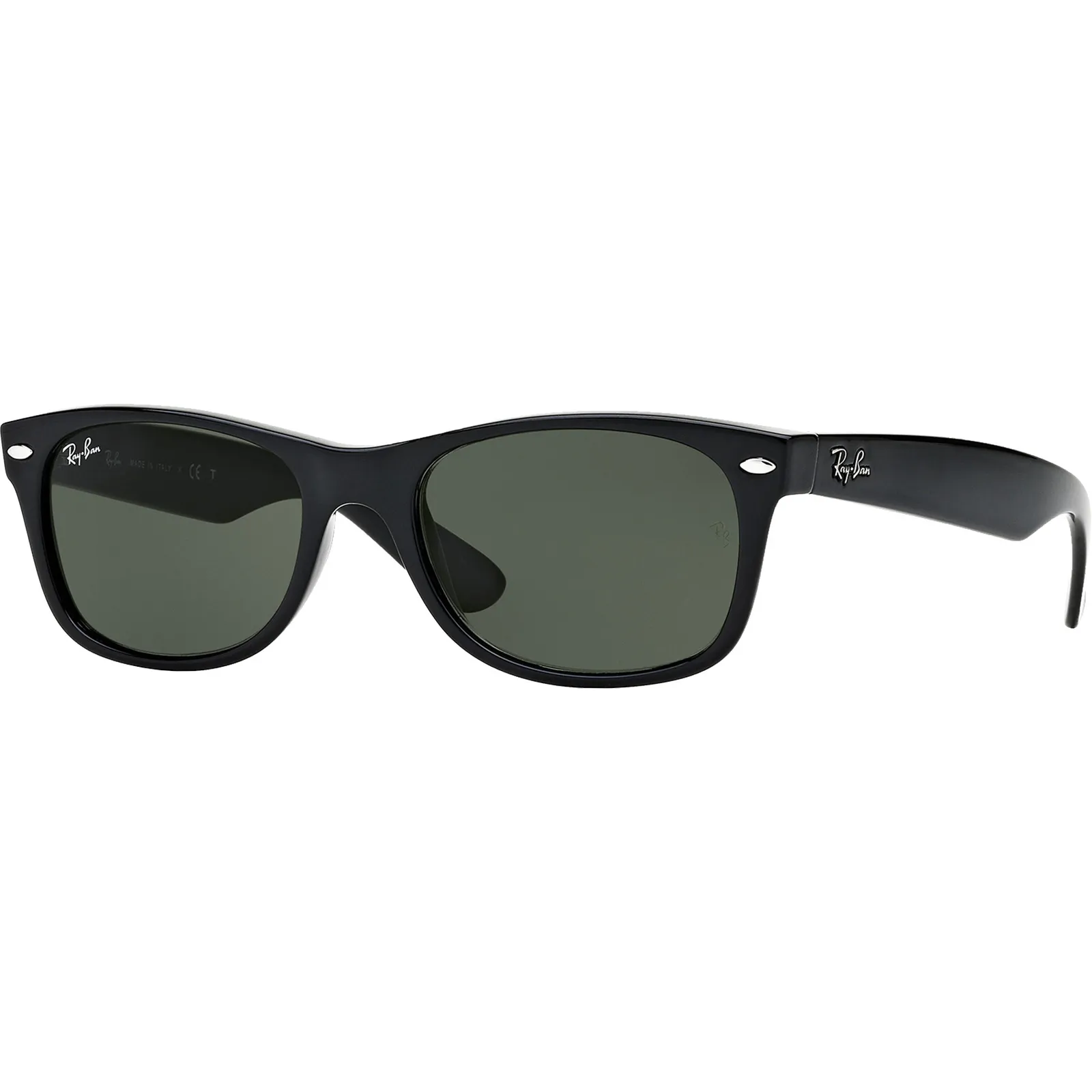 Ray-Ban New Wayfarer Sunglasses Black Green Lenses - 7 x 5 in