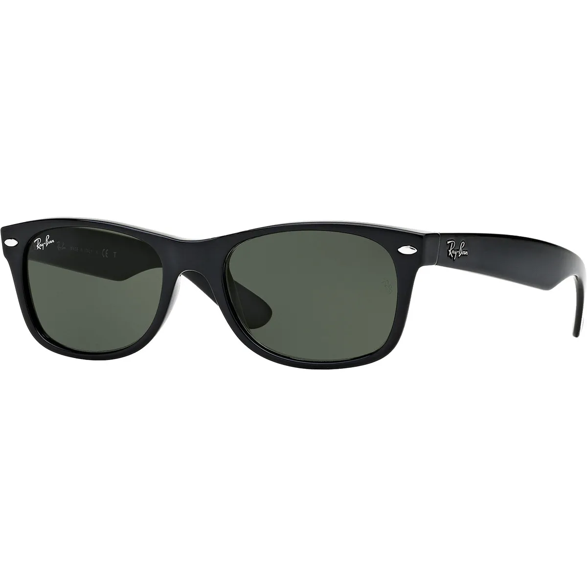 Ray-Ban New Wayfarer Sunglasses Black Green Lenses - 7 x 5 in