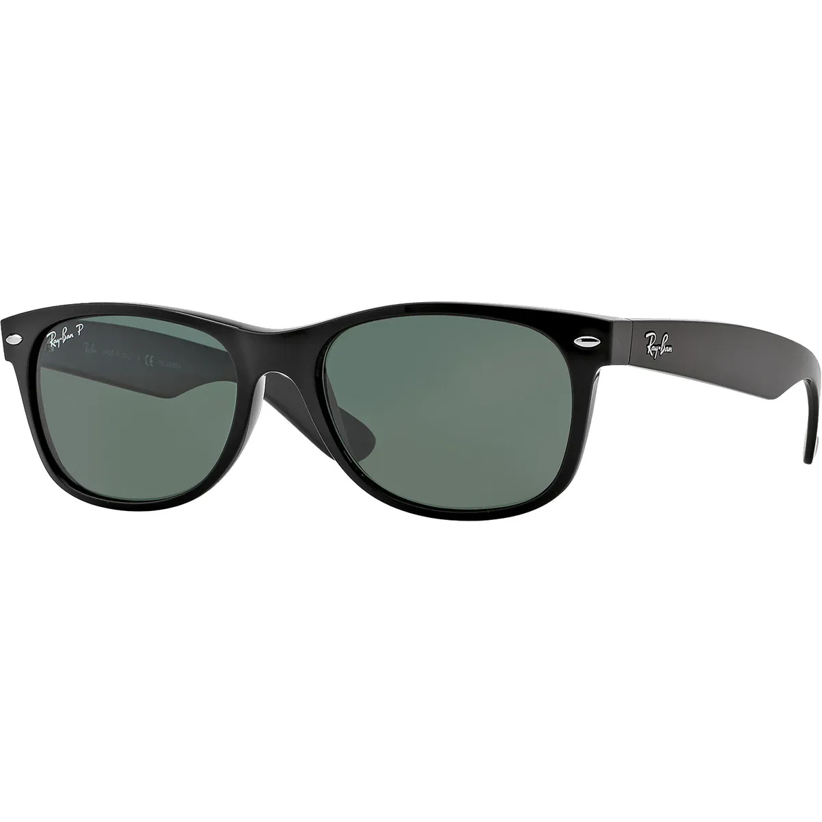 Ray-Ban New Wayfarer Polarized Sunglasses Black Classic - 7 x 5 in