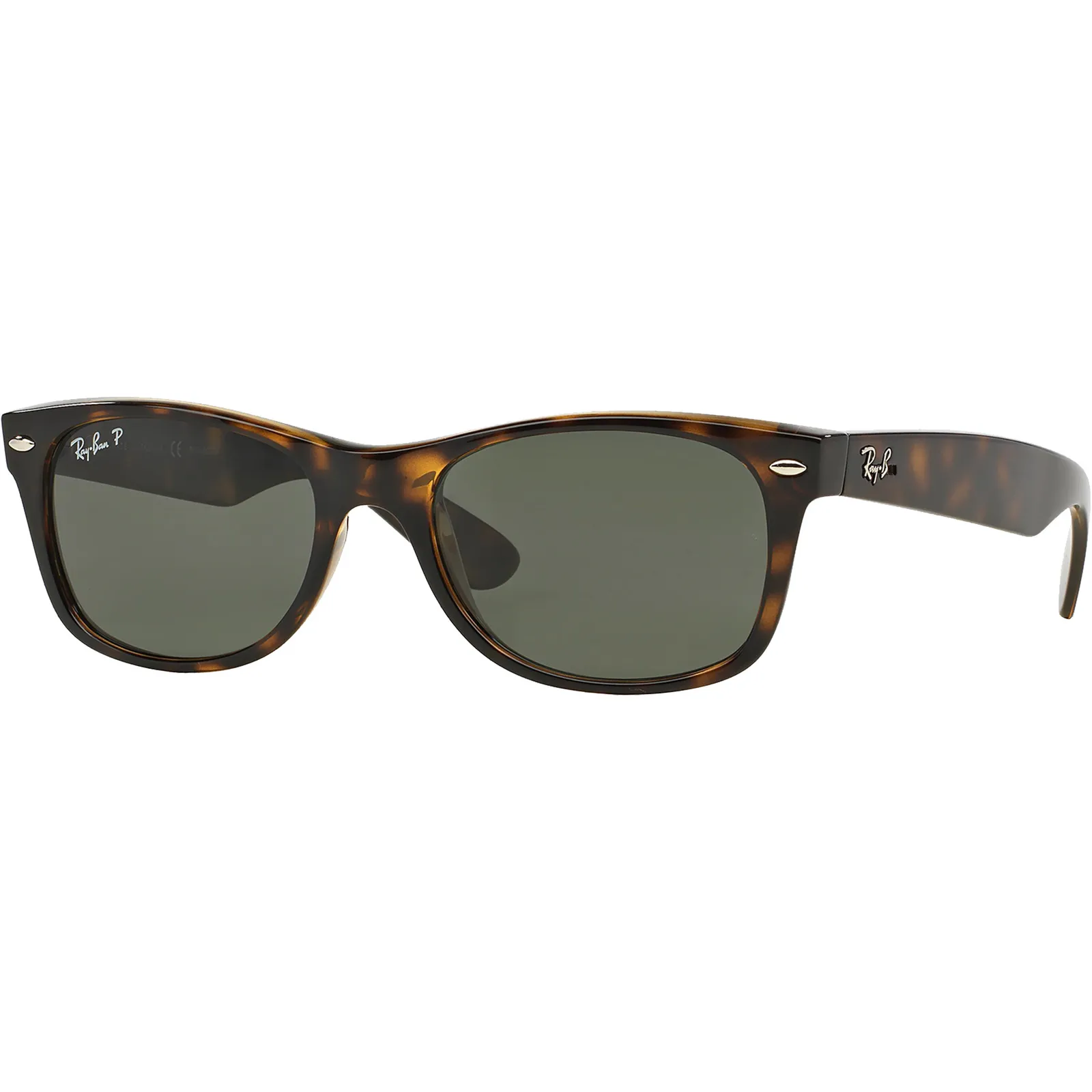 Ray-Ban New Wayfarer Polarized Sunglasses Tortoise Green - 7 x 5 in