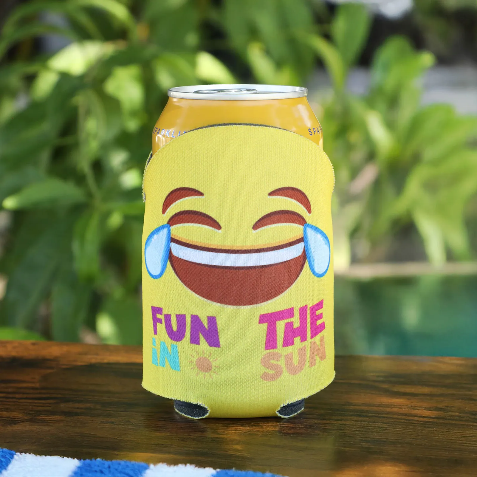 Custom Koozies Round Top Can Cooler Scuba Foam - 4 x 4 in