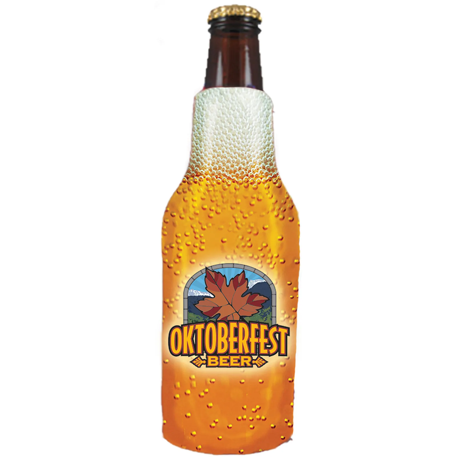 Bottle Cooler Sleeve Full Color Slide-On Scuba Foam - 4 x 7.5 in