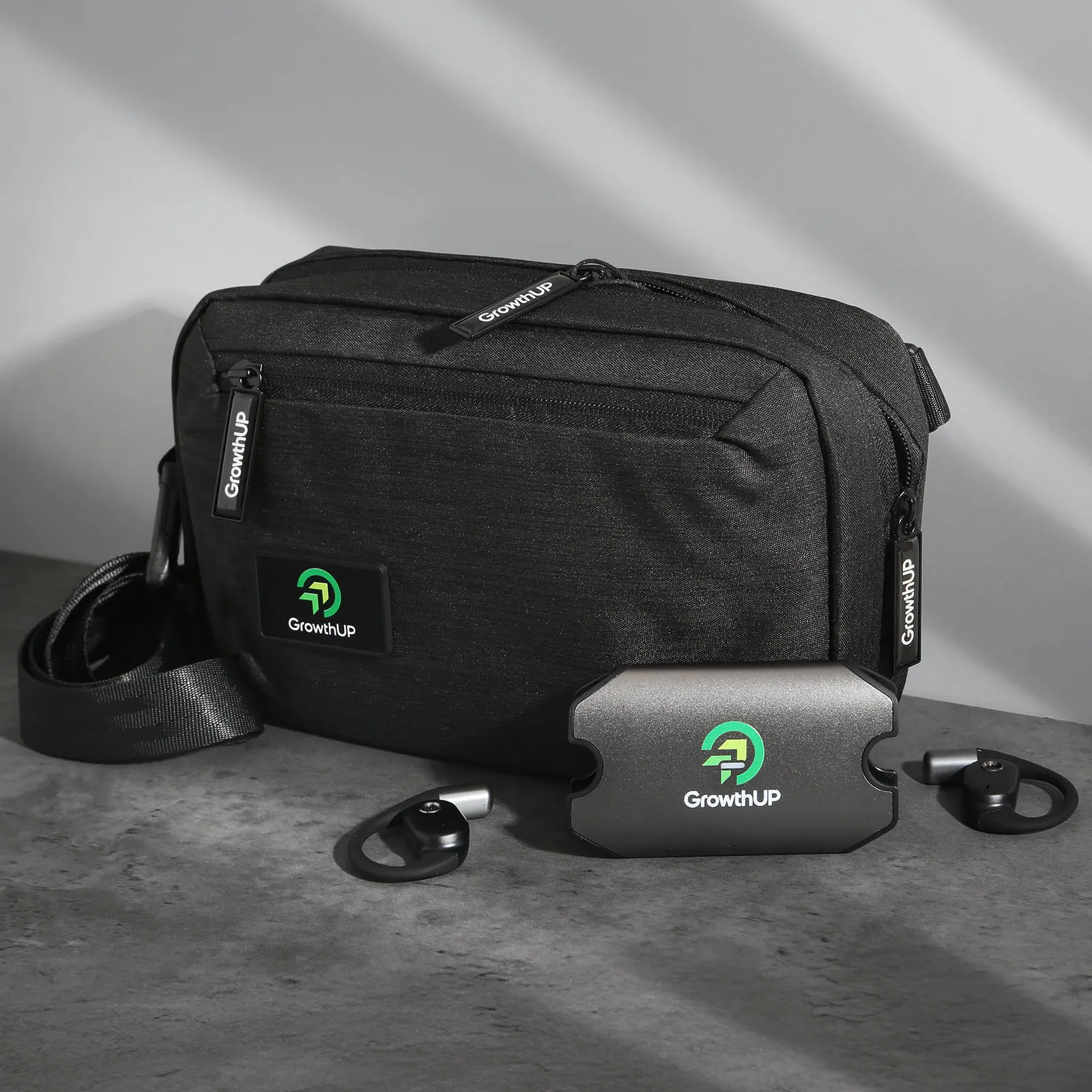 Snow Canvas Tech Sling with Wireless Earbuds - 10 x 6 in - product view 1