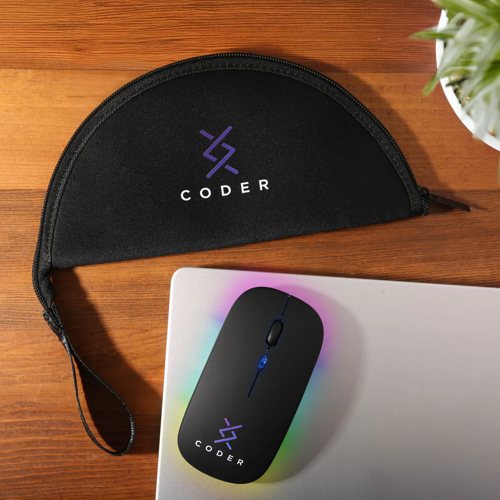 Mouse Kit with Pad Pouch and LED Mouse - 9 in DIA