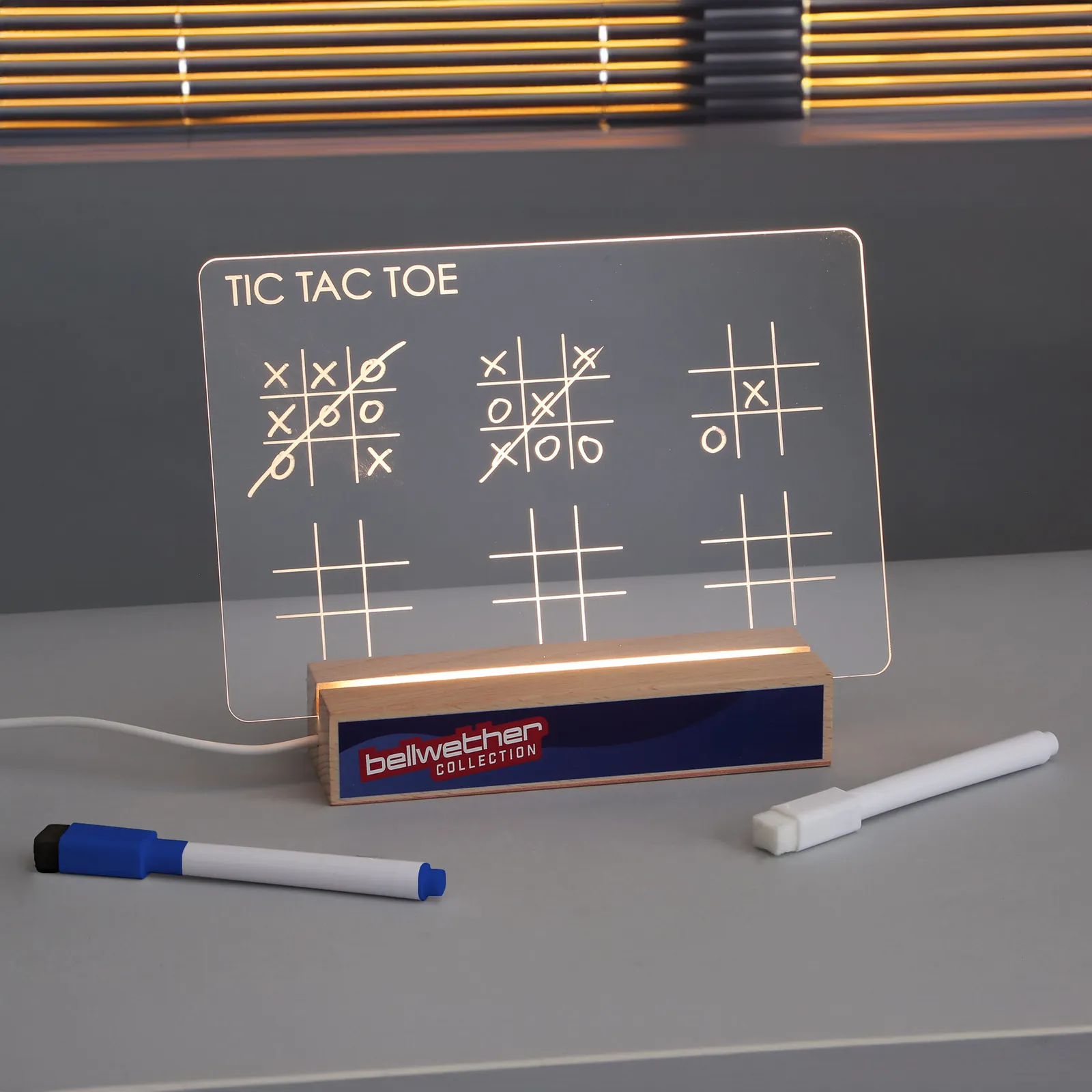 Desktop Game Set LED Light-Up Beechwood Base - product view 3