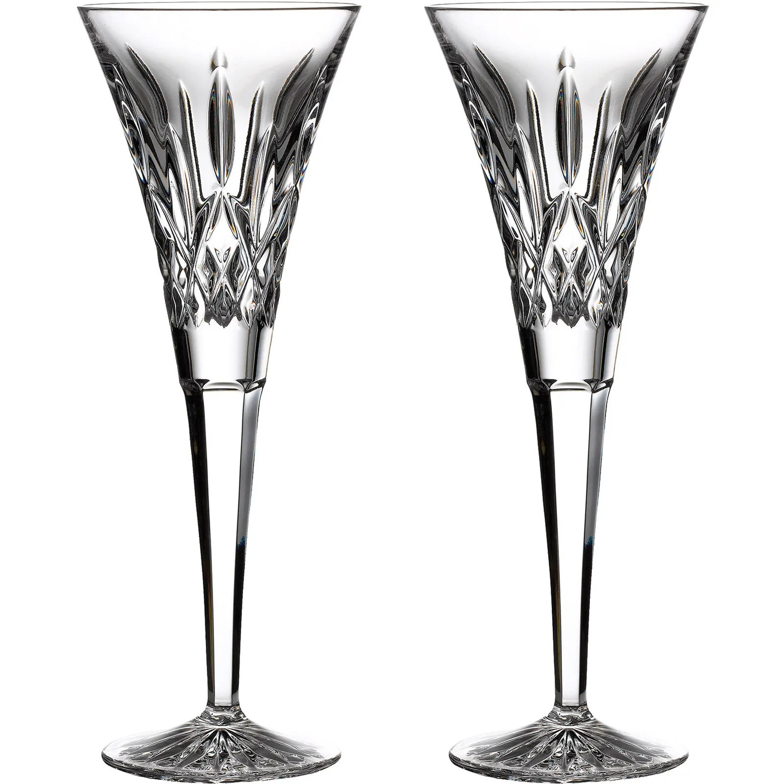 Waterford Champagne Flute Lismore Toasting Crystal - Pair