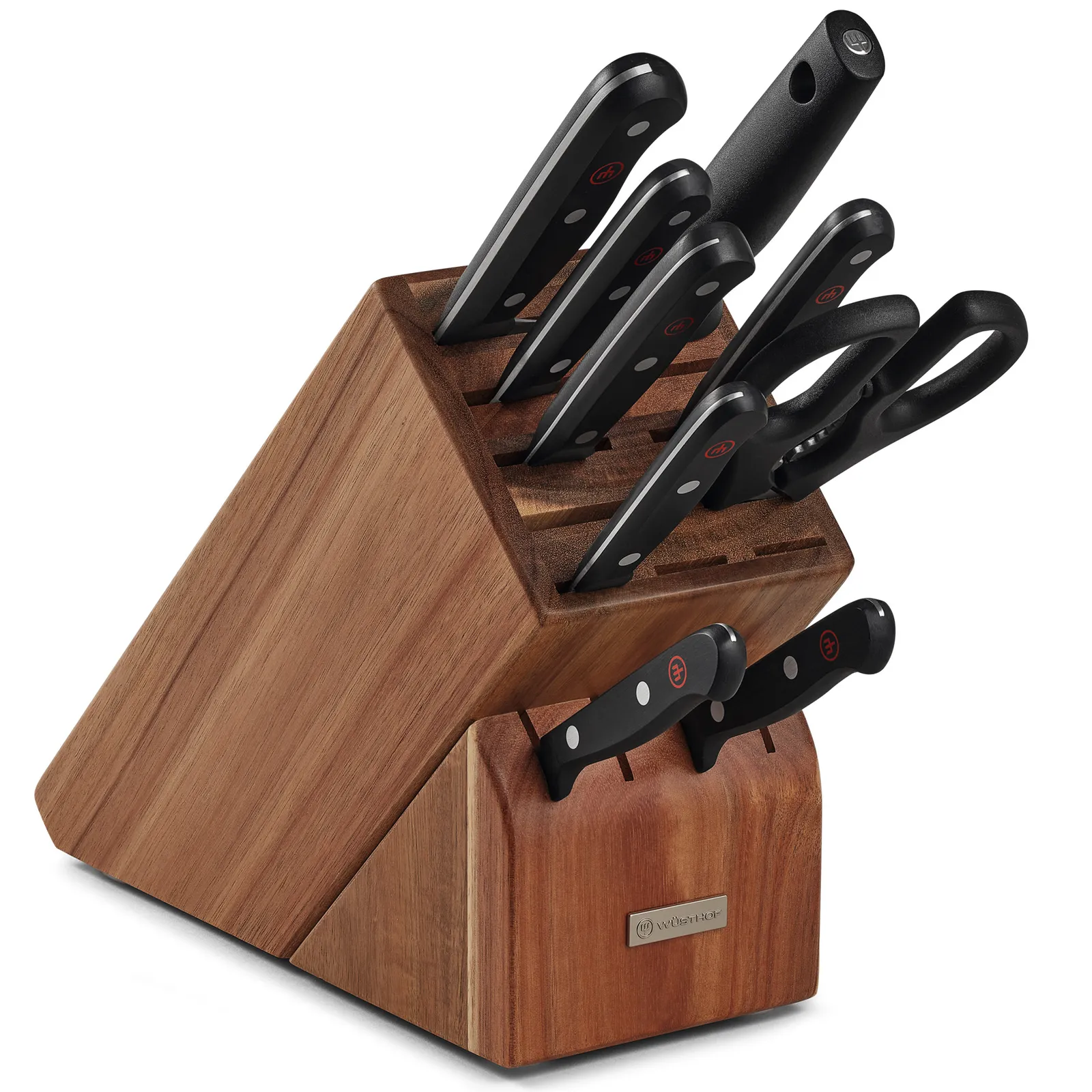 Knife Block Set Gourmet Steel Acacia Wood (10 Piece)