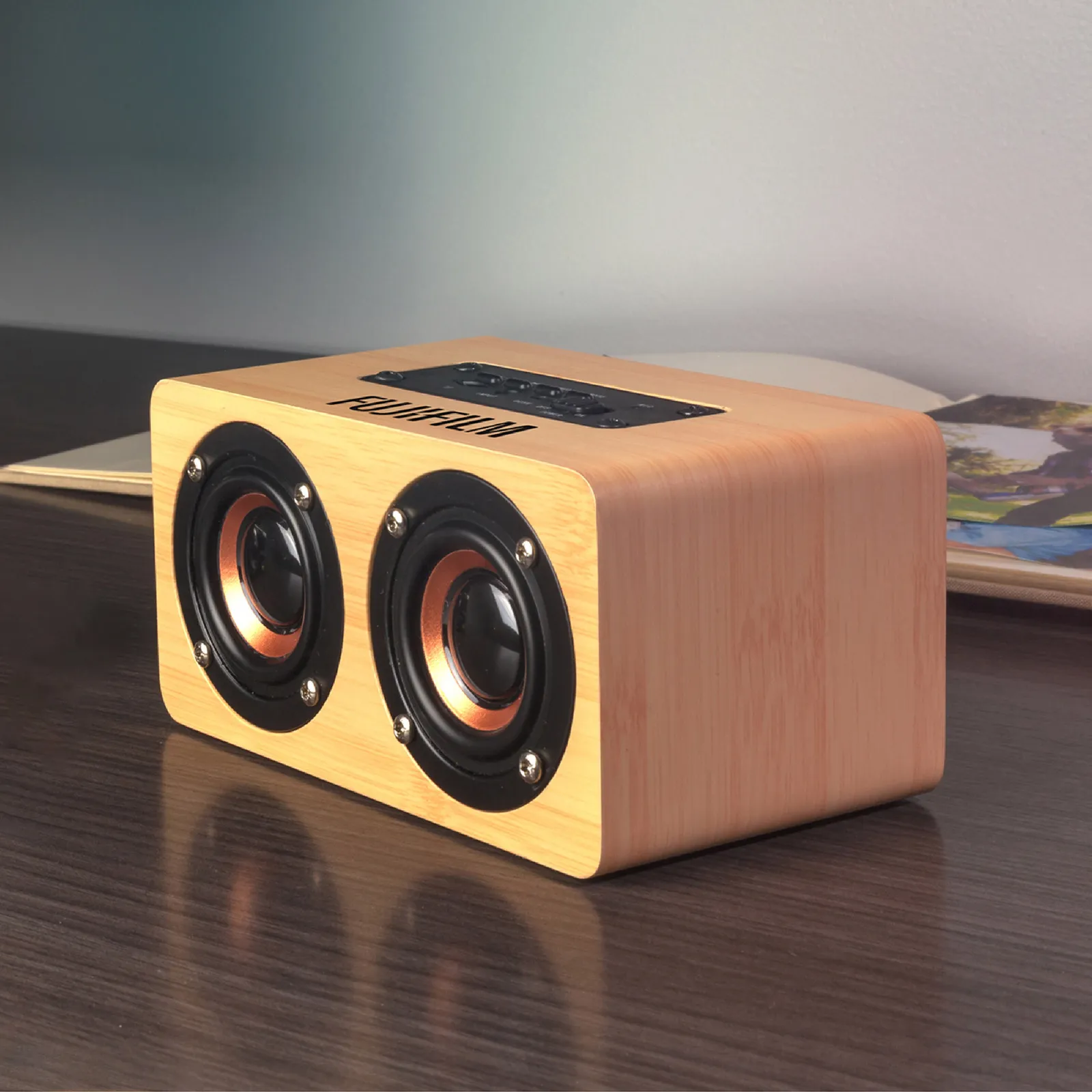 Wireless Speaker Wood-Look Dual Woofer - 10 Hour Play