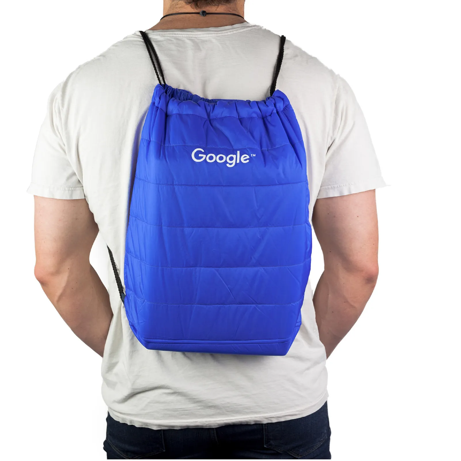 Cinch Backpack Quilted Nylon Foldable Travel - 14.5 x 16.5 in