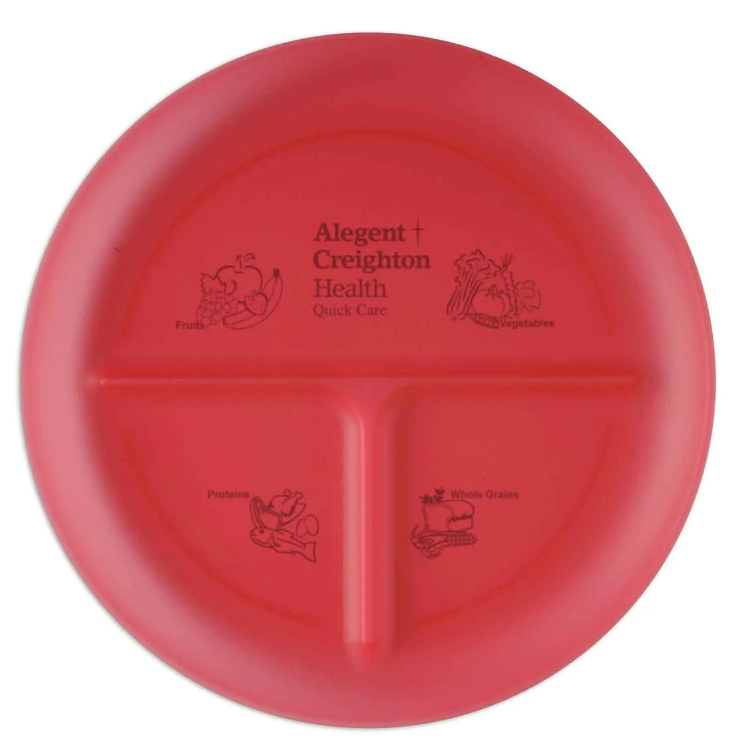 Portion Control Plate Three Compartment - 10 in Diameter