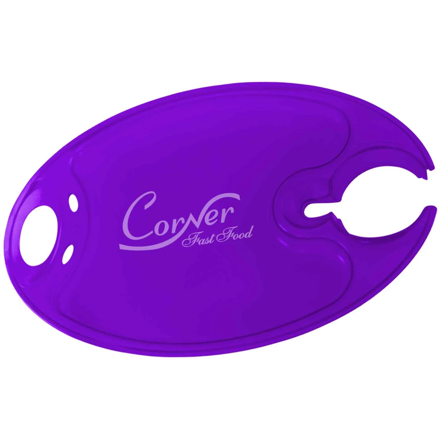 Party Plate with Wine Glass Holder - 13 x 8.5 in - product view 3