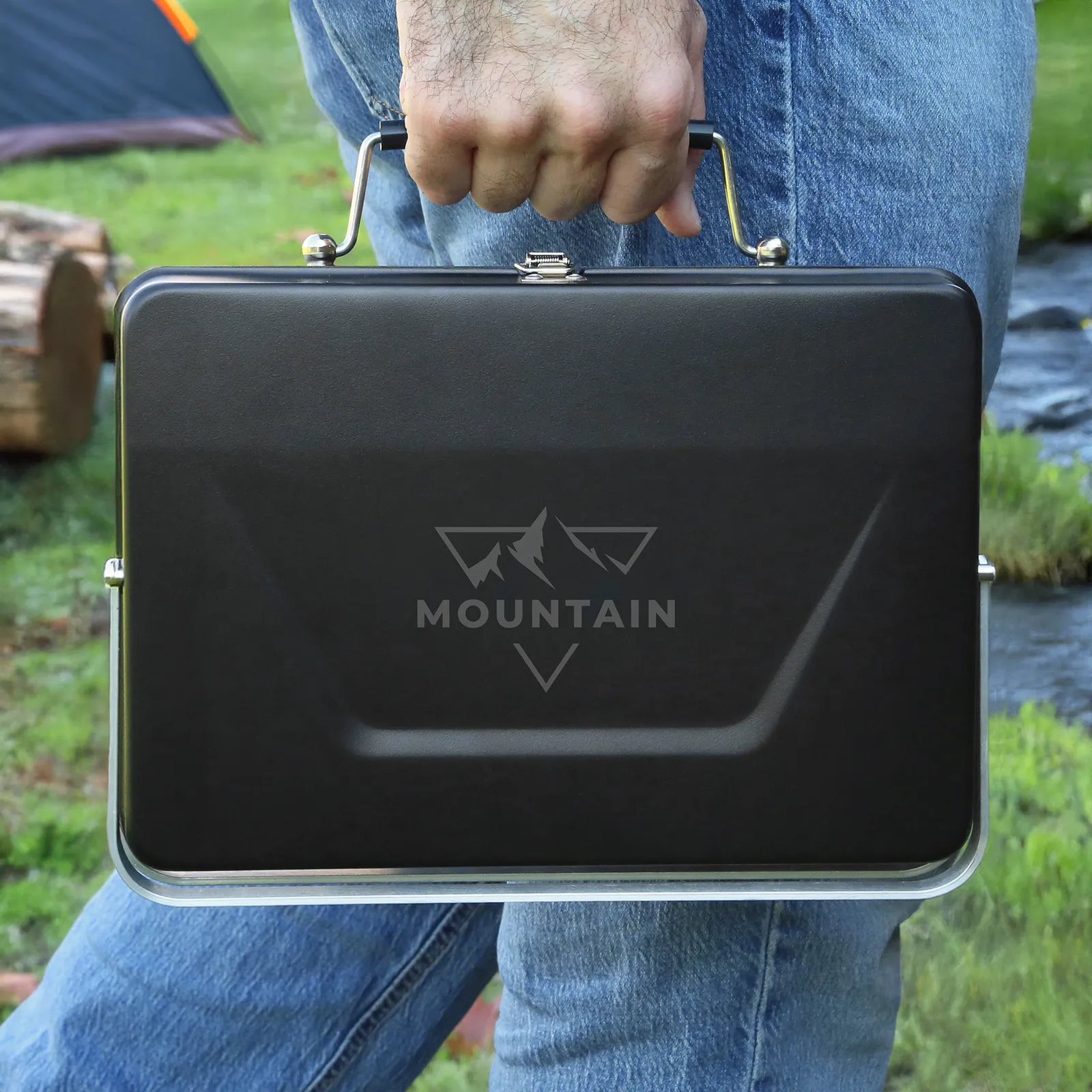 Portable Charcoal Grill Foldable Suitcase Design - 11.75 in