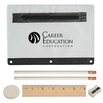 School Supply Kit Translucent Vinyl Pouch - 9 x 6 in
