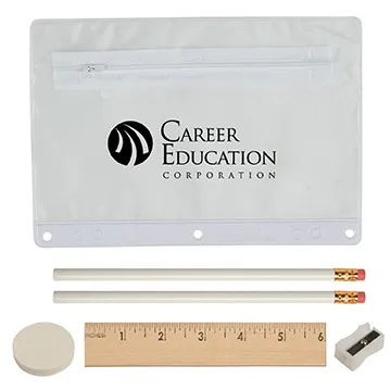 School Supply Kit Translucent Vinyl Pouch - 9 x 6 in - product view 2